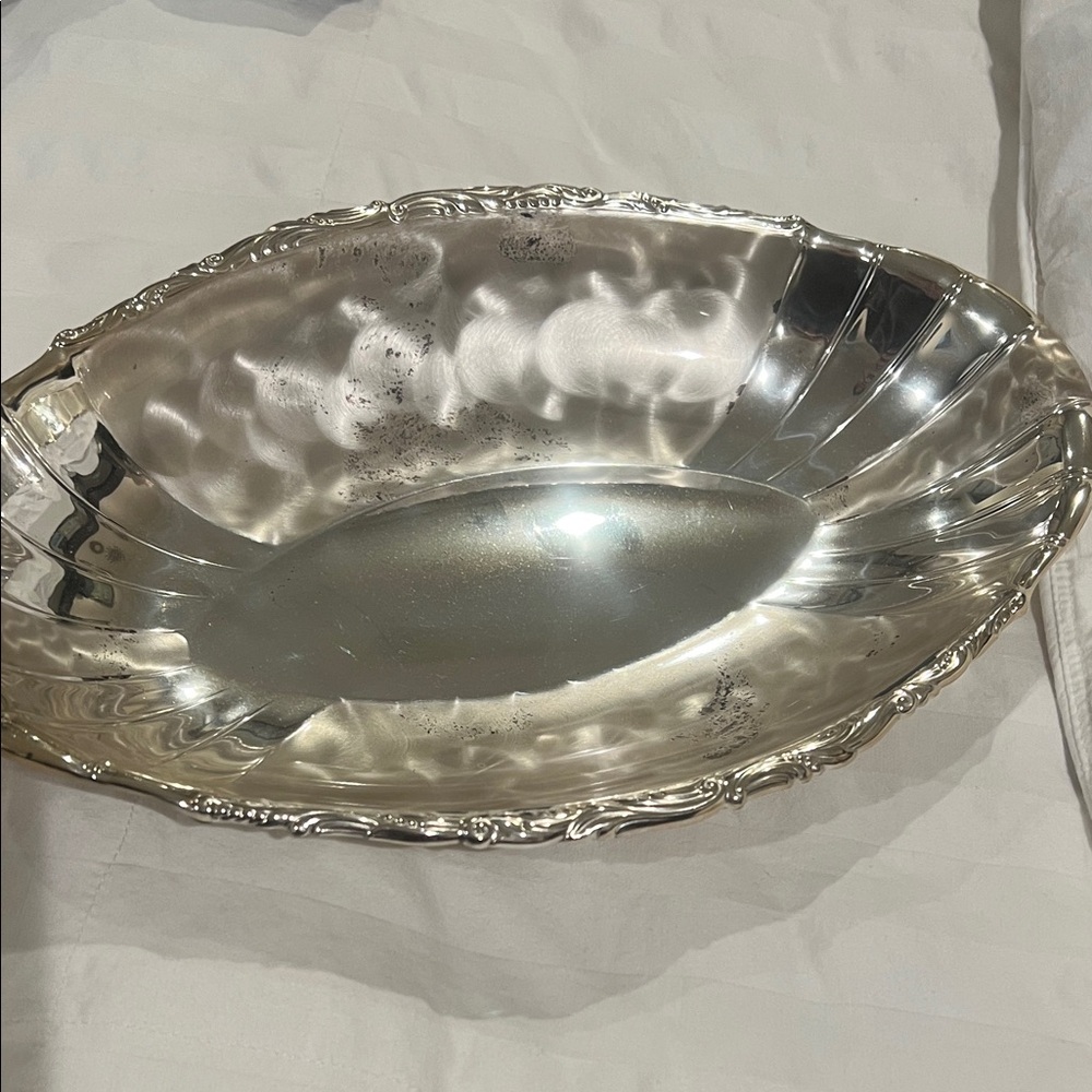 Elegant Silver Oval Serving Dish